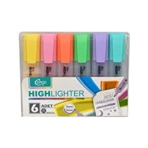 6lı Fosforlu Kalem Pastel Renkler Cgo-122
