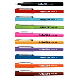 200 Fine 0.4mm İnce Uçlu Yazı Ve Çizim Kalemi 10’lu Set