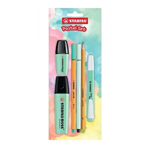 6lı Yeşil Tek Renk Pastel Kalem Seti