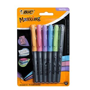 Marking Color Permanent Marker Pastel Renkler 6lı Set