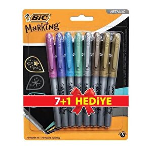 Bic Marking Color Permanent Marker Metalik Renkler 8li