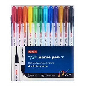 Dong A Twin Name Pen 2 Çift Yönlü Kalem 12 Renk