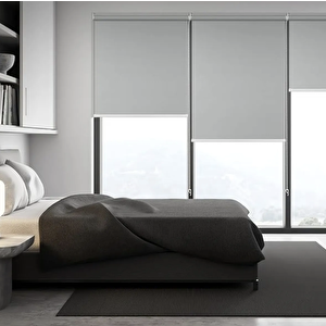 Gri  %100 Blackout Işık Geçirmez Stor Perde 150x250 cm