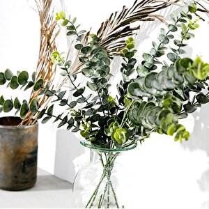 Yapay Çiçek Yeşil Okaliptus 3dallı Uzun Dal 76cm Eucalyptus