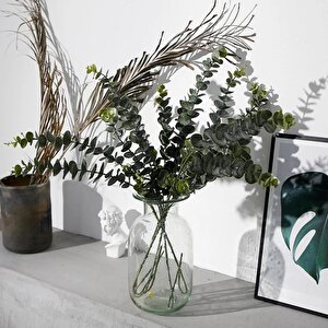 Yapay Çiçek Yeşil Okaliptus 3dallı Uzun Dal 76cm Eucalyptus