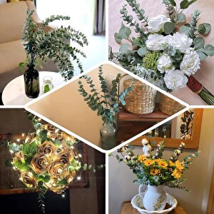 Yapay Çiçek Yeşil Okaliptus 3dallı Uzun Dal 76cm Eucalyptus