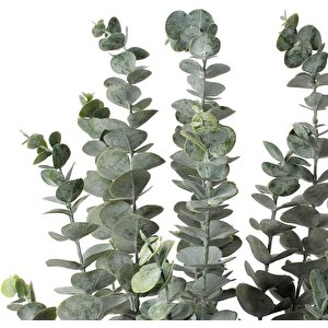 3lü Set Yapay Çiçek Pastel Yeşil Okaliptus 3dallı Uzun Dal 76cm Eucalyptus