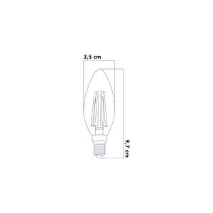 Dekoratif Mum Led Avize Ampulü Rustik E14 6w 6500k Beyaz Işık 10'lu Erd-93