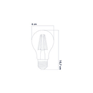 Gün Işığı Şeffaf Cam Led Filament Ampul 4w 3200k E27 3'lü Erd-28