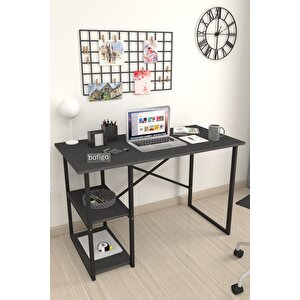 60x120 Cm 2 Raflı Çalışma Masası Bilgisayar Masası Ofis Ders Yemek Masası Antrasit