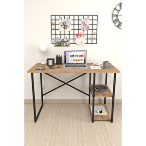 Bofigo 60x120 Cm 2 Raflı Çalışma Masası Bilgisayar Masası Ofis Ders Yemek Masası Çam