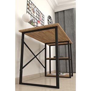 Bofigo 60x120 Cm 2 Raflı Çalışma Masası Bilgisayar Masası Ofis Ders Yemek Masası Çam