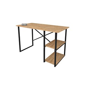Bofigo 60x120 Cm 2 Raflı Çalışma Masası Bilgisayar Masası Ofis Ders Yemek Masası Çam