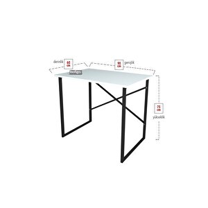 Bofigo 60x90 Cm Çalışma Masası Bilgisayar Masası Ofis Ders Yemek Masası Beyaz