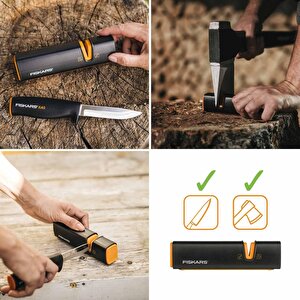 Fiskars Xs, X7 Parçalama Baltası + Bileme Aparatı Seti