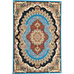 Bambu Halı Salon Halısı Post Pelüş Halı Klasik Desenli Karma Renkli Halı 100x150 cm