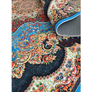 Bambu Halı Salon Halısı Post Pelüş Halı Klasik Desenli Karma Renkli Halı