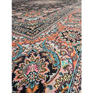 Bambu Halı Salon Halısı Post Pelüş Halı Klasik Desenli Krem Halı 100x150 cm