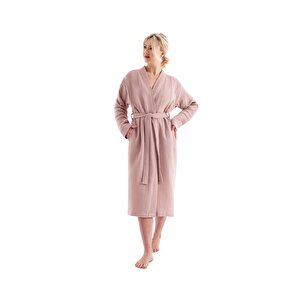 Unisex Kimono 4 Kat Müslin Bornoz Pudra