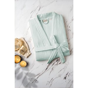 Unisex Kimono 4 Kat Müslin Bornoz Mint