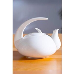 Safira Collection Porselen Bitki Çayı Demliği Çaydanlık 850 Ml Beyaz - Porj-05198