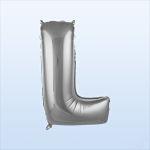 L Harf Gümüş Folyo Balon - 76 Cm