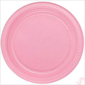 Plastik Tabak, 22cm X 24 Adet - Pembe