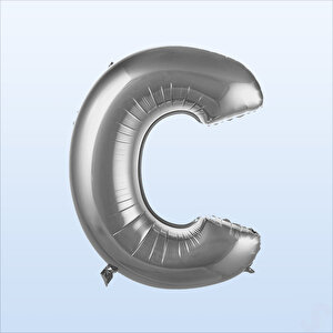 C Harf Gümüş Folyo Balon - 76 Cm