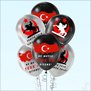 Ne Mutlu Türküm Diyene Metalik Balon, 30cm X 8 Adet