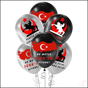Ne Mutlu Türküm Diyene Metalik Balon, 30cm X 8 Adet