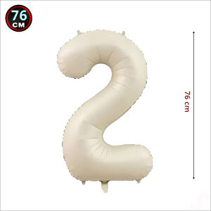 2 Yaş Rakam Krem Folyo Balon - 76 Cm