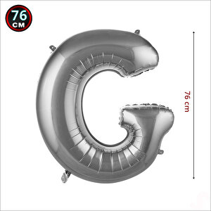 G Harf Gümüş Folyo Balon - 76 Cm