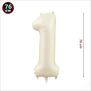 1 Yaş Rakam Krem Folyo Balon - 76 Cm