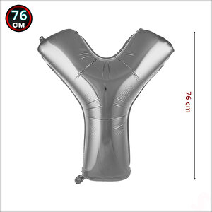 Y Harf Gümüş Folyo Balon - 76 Cm