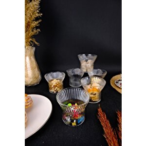 6'lı Cam Çerezlik Dondurmalık Ve Kase Sunum Seti 280 Ml - 04176 C1-1-154