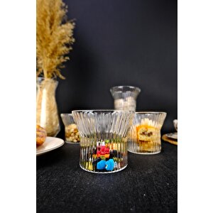 6'lı Cam Çerezlik Dondurmalık Ve Kase Sunum Seti 280 Ml - 04176 C1-1-154