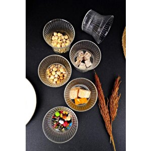 6'lı Cam Çerezlik Dondurmalık Ve Kase Sunum Seti 280 Ml - 04176 C1-1-154