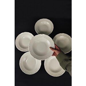 Liana 6’lı Porselen Çukur Tabak 21 Cm Krem – Tl4035641 C320.003