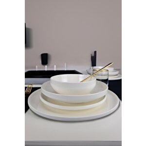 Aria Collection 24 Parça 6 Kişilik Porselen Yemek Takımı Beyaz – C320.033