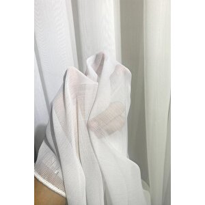 Vakko Şantuklu Ekstra Gramajlı 1/3 Sık Pile Gorgeous Tül Perde - Kırışmaz Ütü Gerektirmez 160x220 cm