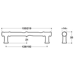 4227 Klasik Kulp Antik Renk 192 Mm