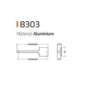 8303 Modern Kulp Krom Renk 192 Mm
