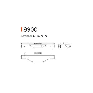 8900 Entegre Kulp Mat Altın Renk 256 Mm