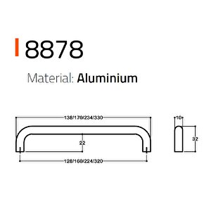 8878 Modern Kulp Siyah Renk 224 Mm