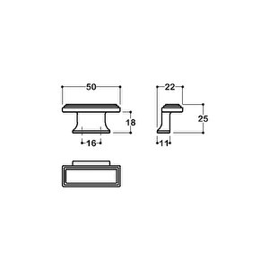 4237 Düğme Kulp Mat Gold Renk 16 Mm