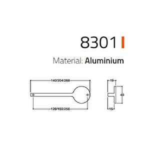 8301 Modern Kulp Siyah Renk 128 Mm