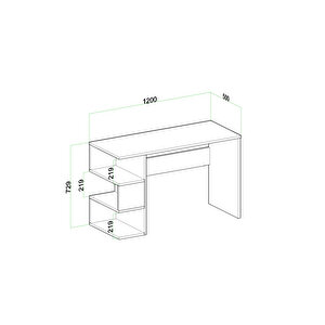 Leo Kitaplıklı Çalışma Masası Atlantik Çam