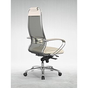 Samurai Fileli Çelik Müdür/yönetici Koltuğu - Ofis Sandalyesi L1-2k Kırık Beyaz