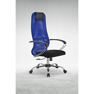 Fileli Ofis Sandalyesi / Yönetici Koltuğu Sit8-b1-8k Mavi Siyah