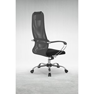 Fileli Ofis Sandalyesi / Yönetici Koltuğu Sit8-b1-8k Açık Gri Siyah